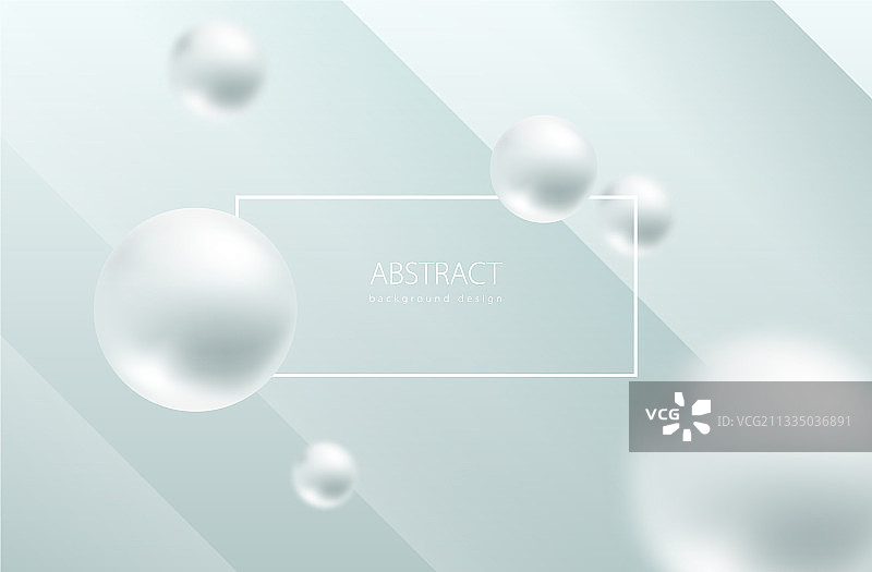 白色背景上的抽象珍珠球体图片素材