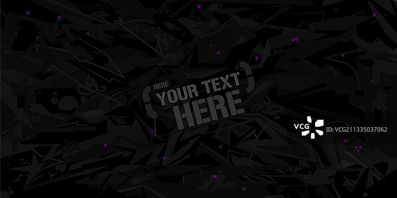 抽象深黑色几何涂鸦风格图片素材