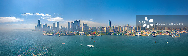 航拍青岛海岸线高精度全景图图片素材