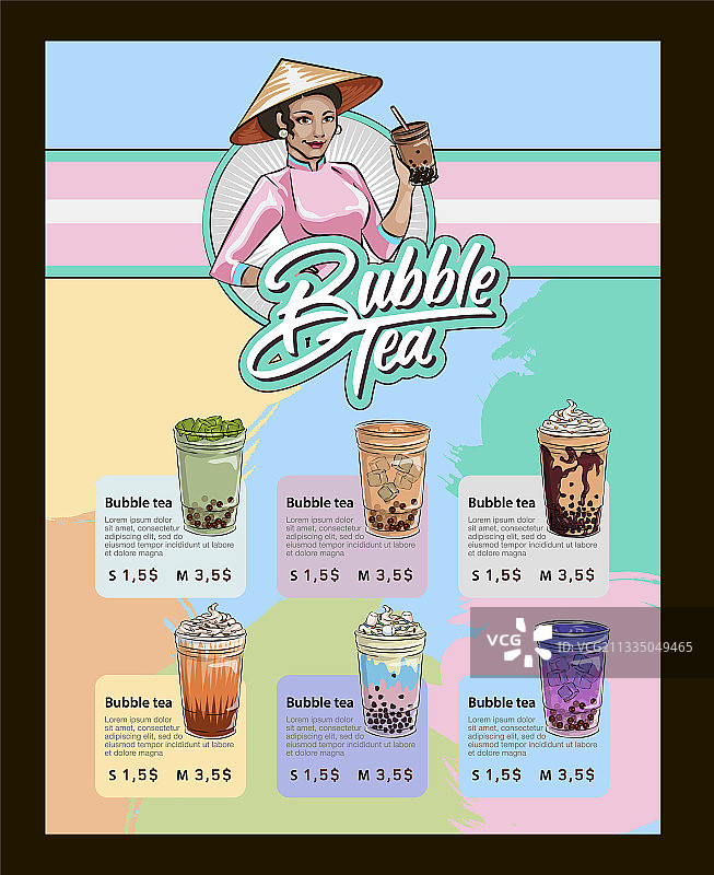 气泡茶菜单图片素材
