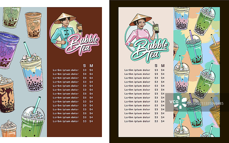 气泡茶菜单图片素材