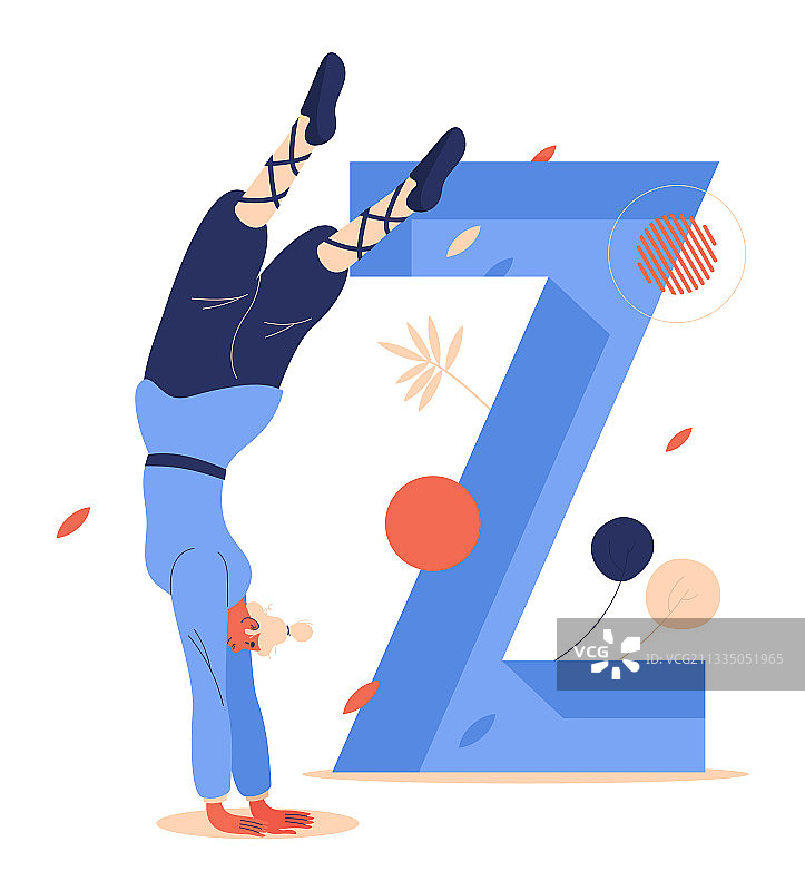 醉拳女人跳跃，字母Z图片素材