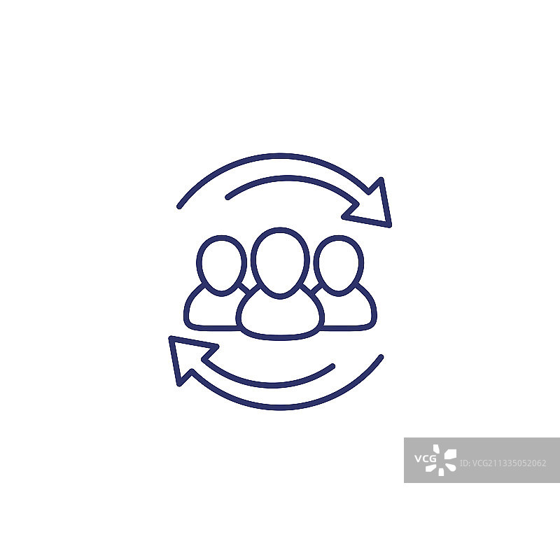 员工轮换图标白底线条图片素材