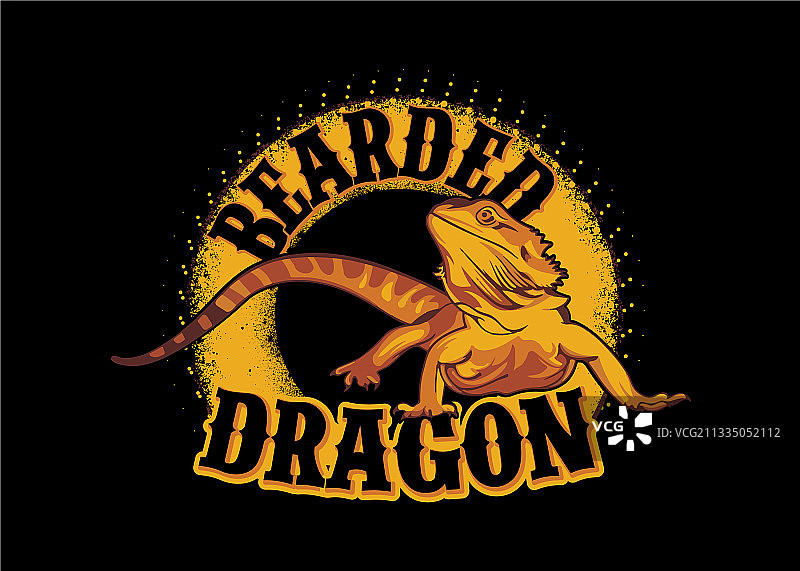 胡子龙复古T恤图案图片素材