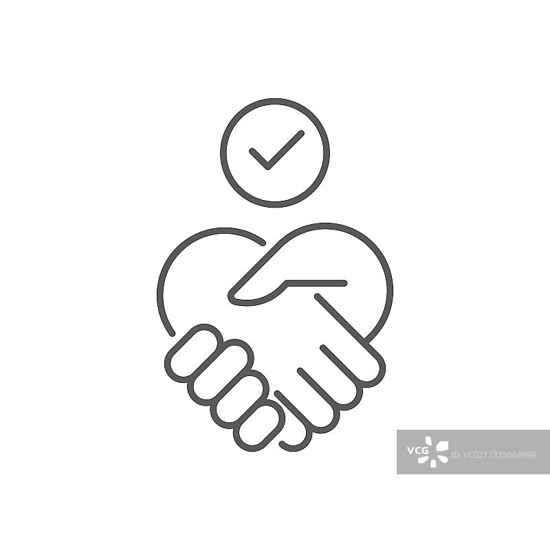 信任概念彩色线性图标图片素材