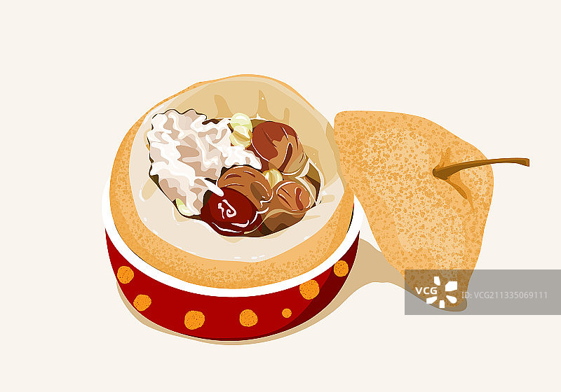 冰糖龙眼炖雪梨图片素材