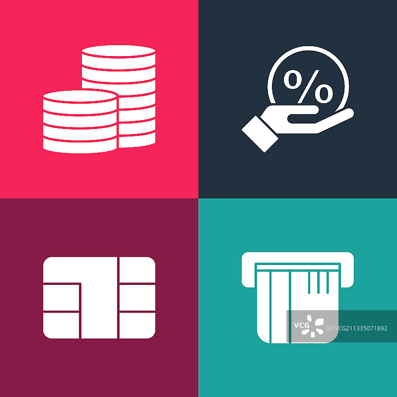 波普艺术带芯片信用卡折扣图片素材