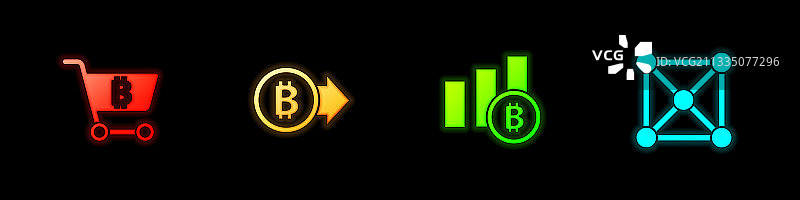 带有比特币和饼图的购物车图片素材