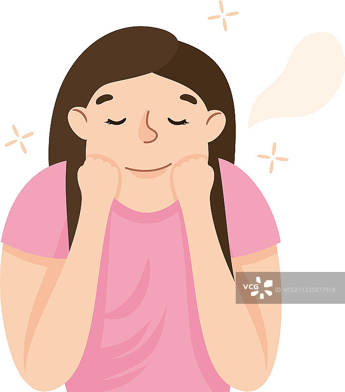 年轻女人打瞌睡，手托着头图片素材