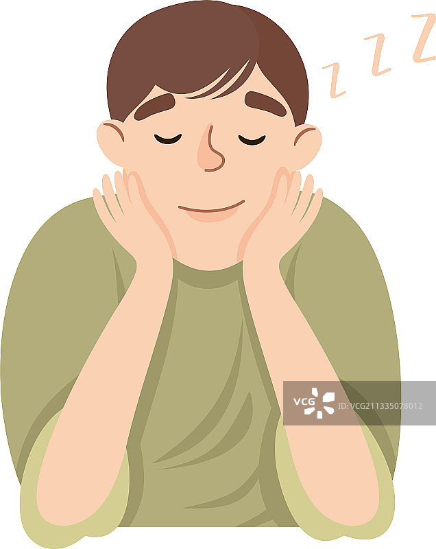 年轻人用手打瞌睡图片素材