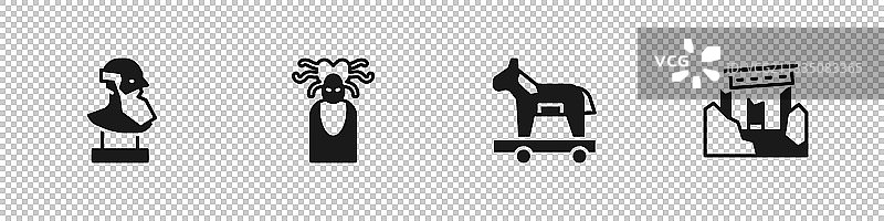 古代半身雕塑美杜莎特洛伊套装图片素材