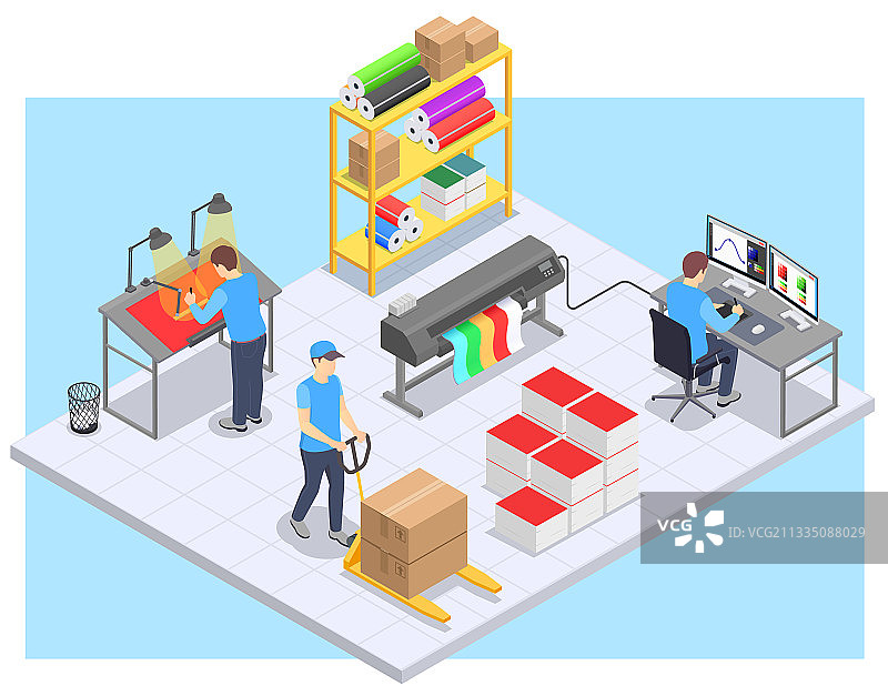 印刷厂2.5D组合图片素材