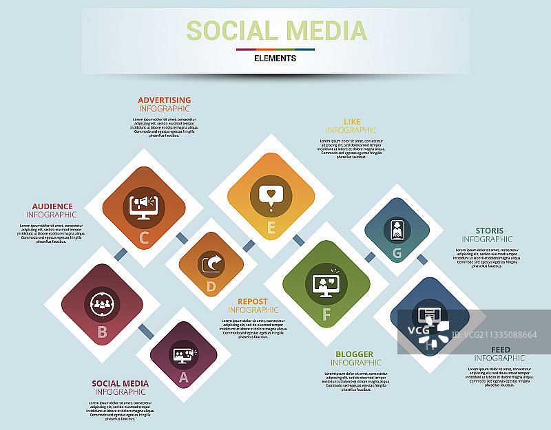 信息图表社交媒体图标模板图片素材