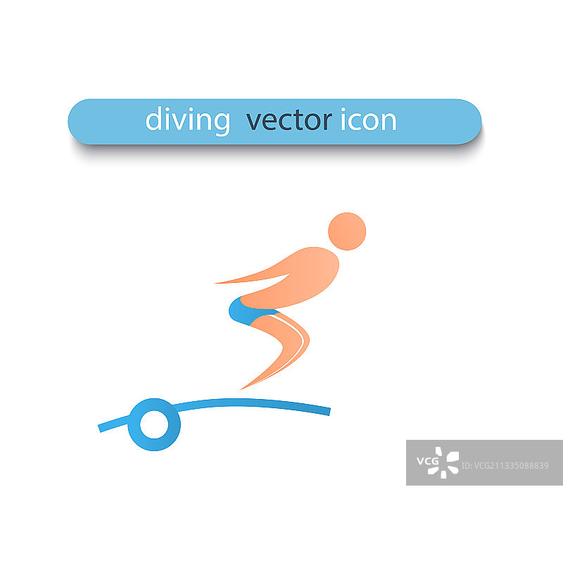 一位运动员从跳水板跳入水中图片素材