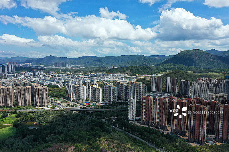 广东省深圳市龙岗区正中国际高尔夫训练中心航拍图片素材