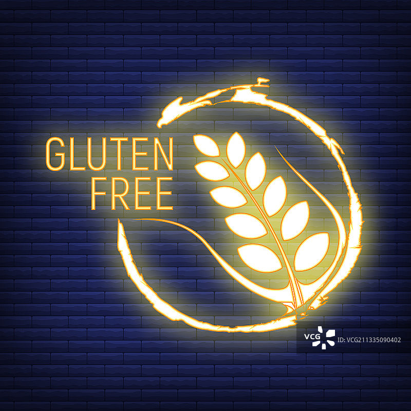 无麸质食品非转基因产品霓虹灯标志图片素材