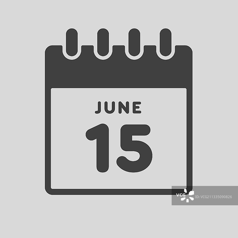 6月15日日历模板图标图片素材