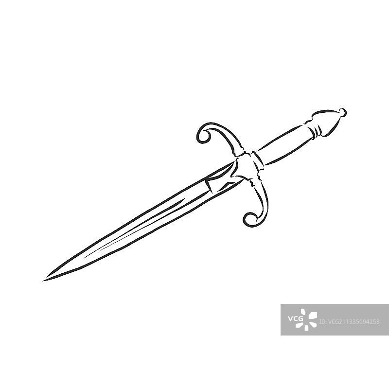 匕首涂鸦风格手绘草图图片素材