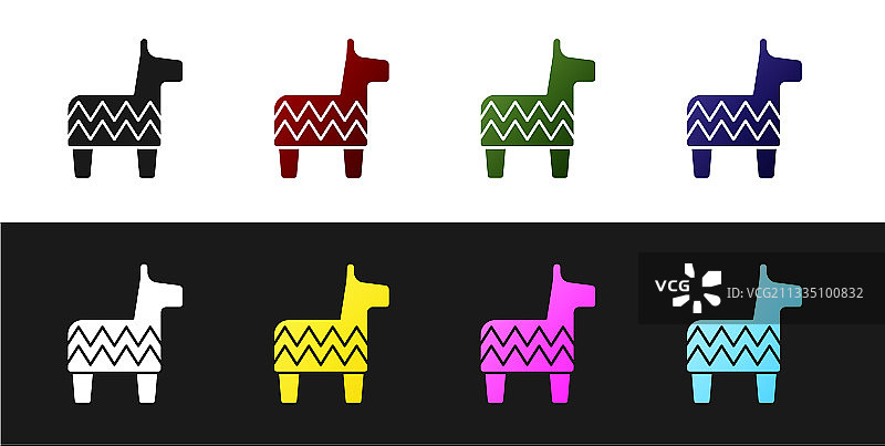 黑白背景上的皮纳塔图标图片素材