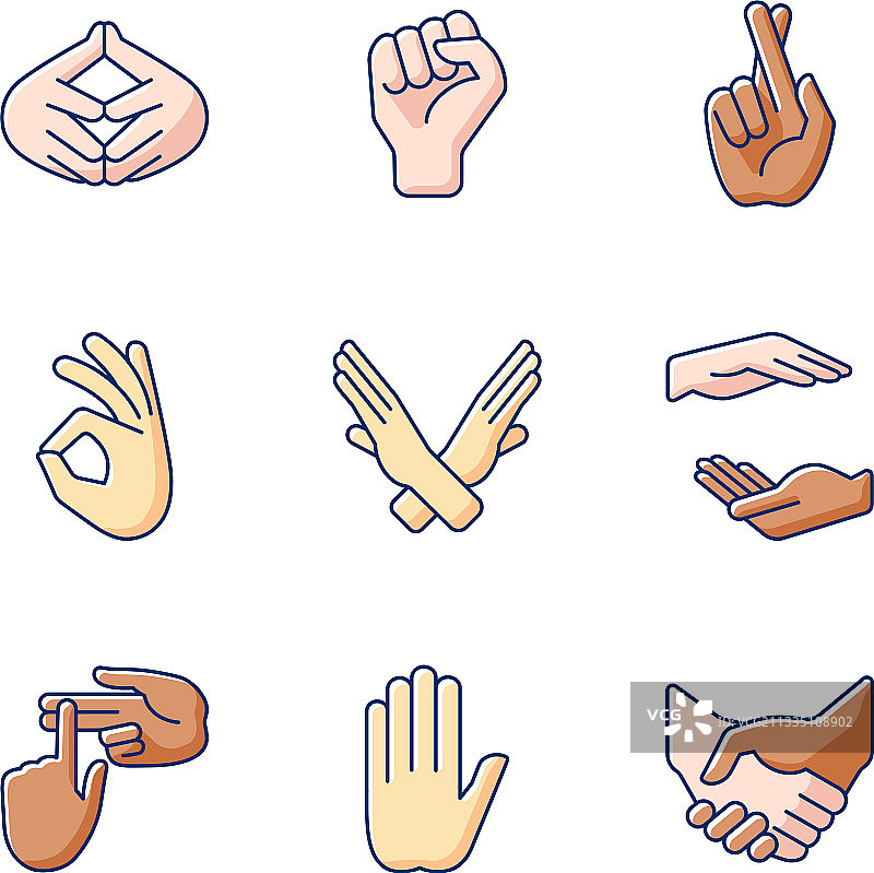 手势RGB颜色图标合集图片素材