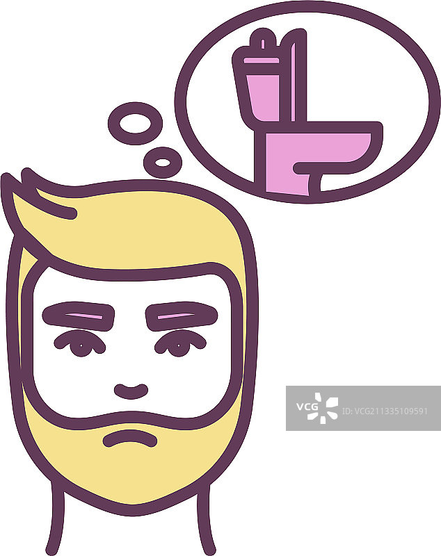 男性尿频RGB彩色图标图片素材