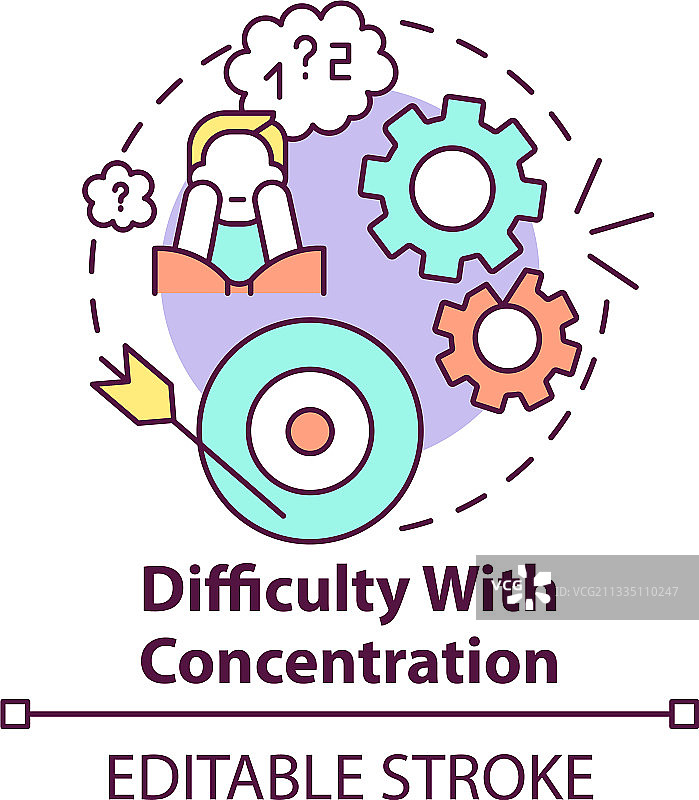 注意力不集中概念图标图片素材
