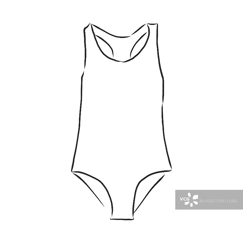 比基尼泳装美女素描图片素材