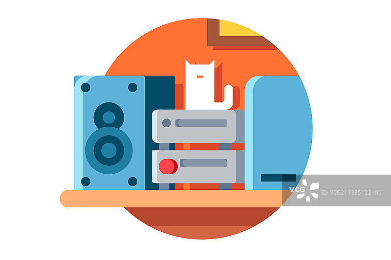 带猫的音乐中心图片素材