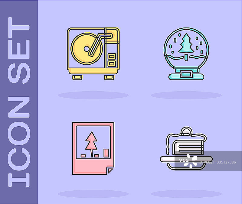 蛋糕、黑胶播放器、圣诞节图片素材