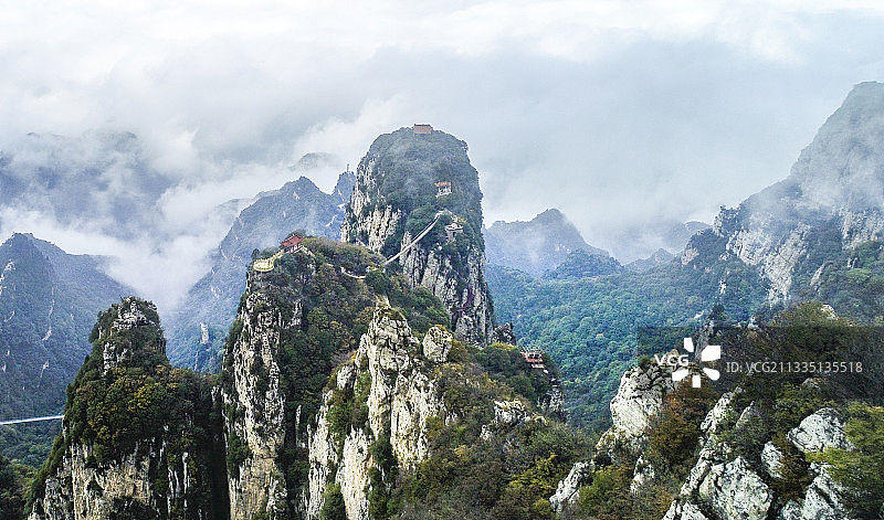 山西运城五老峰云海图片素材