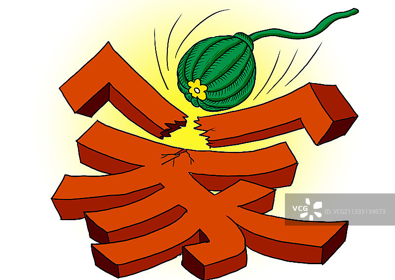 插画：飞来横祸图片素材