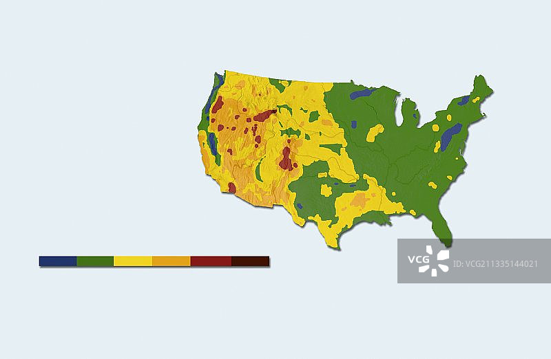 美国地热资源分布图图片素材