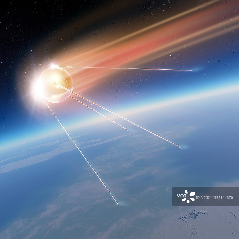 人造卫星1号计算机艺术图图片素材