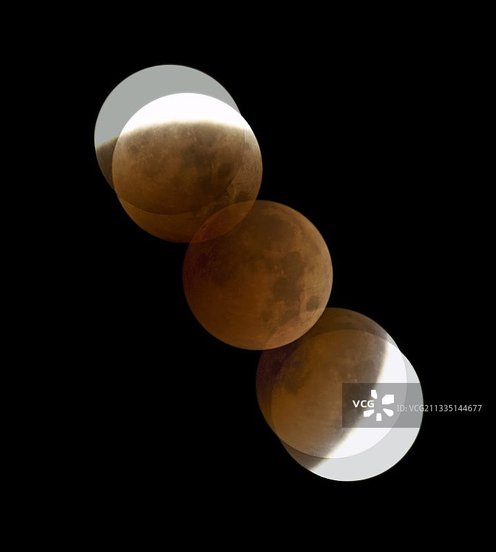 月全食，蒙太奇图像图片素材