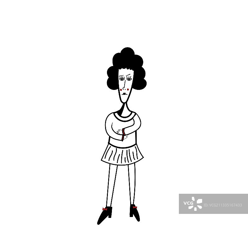 生气的卡通女孩图片素材