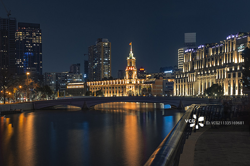 乍浦路桥夜景图片素材
