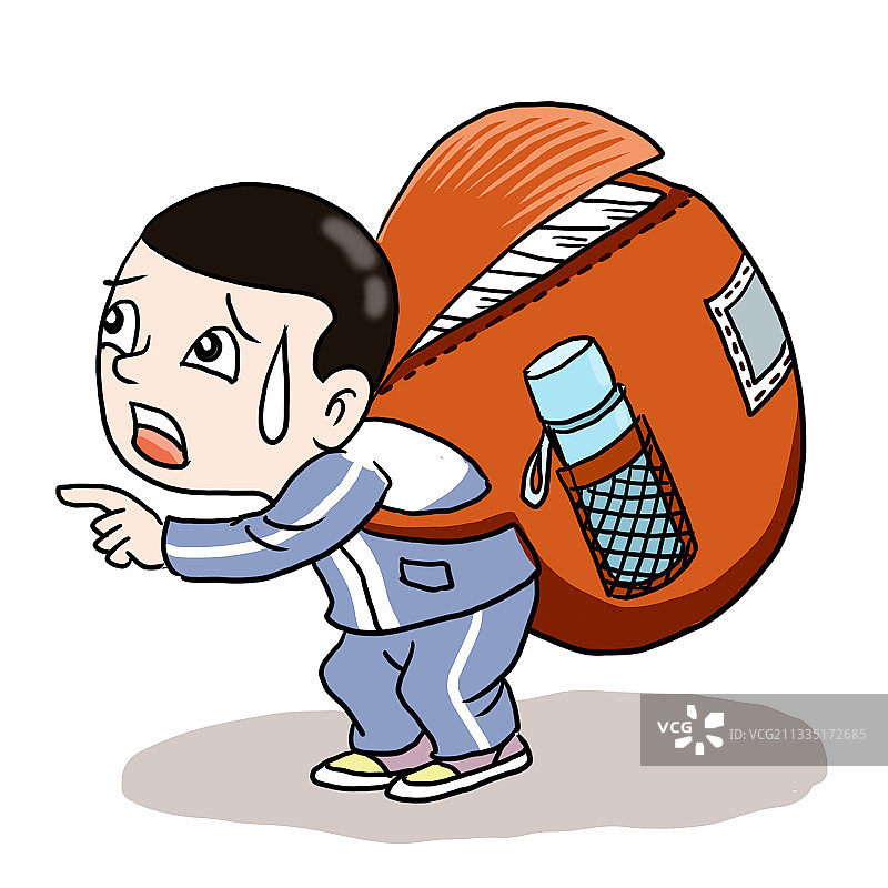 插画：背书包的小学生图片素材