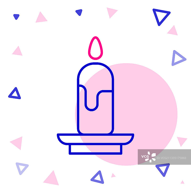 线条燃烧的蜡烛图标图片素材