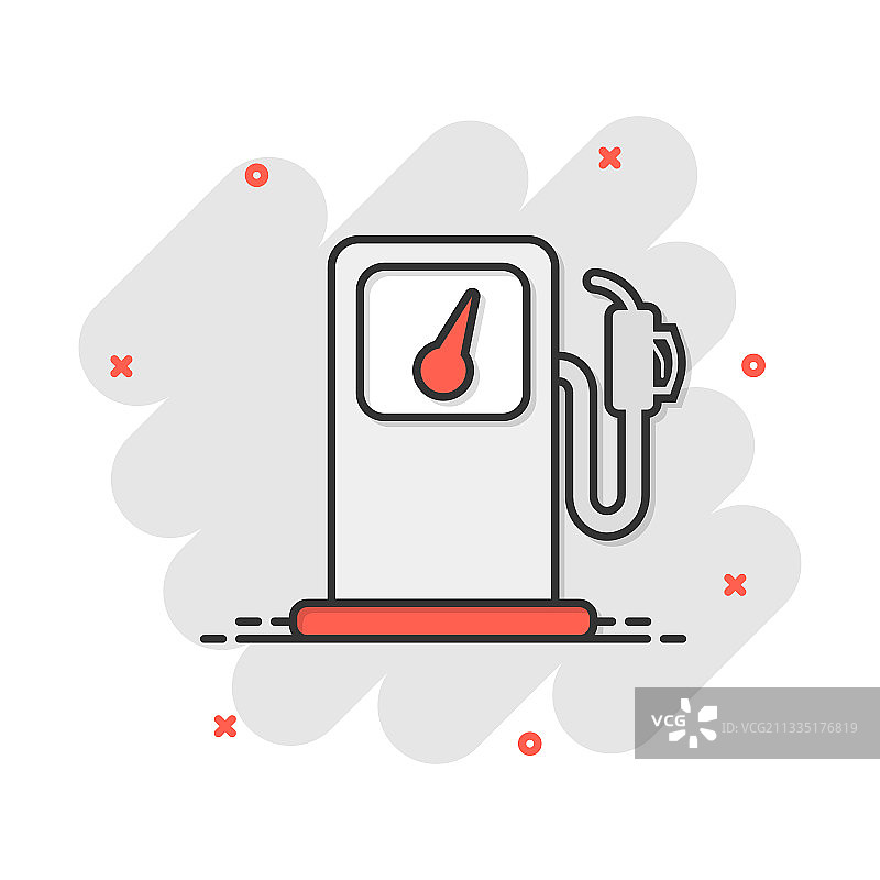 卡通漫画风格加油站图标图片素材