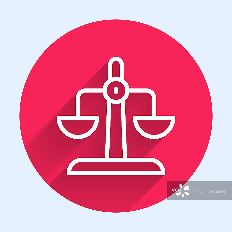 白色线条天秤座星座图标长阴影隔离图片素材