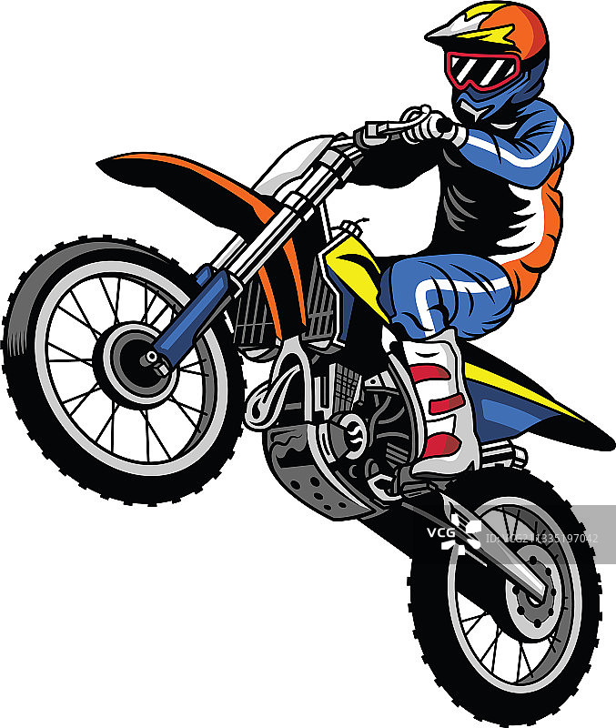 跳跃的赛车手骑着摩托车图片素材