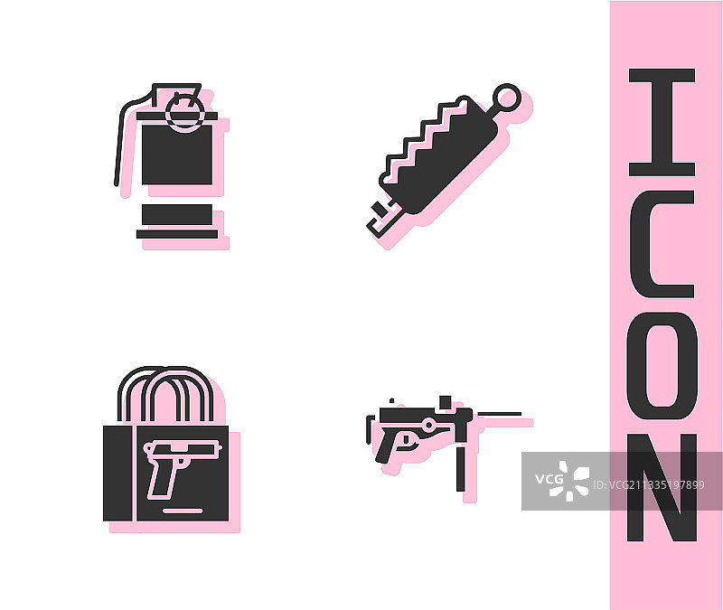 冲锋枪手榴弹元素图片素材