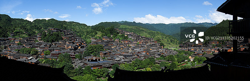贵州西江苗寨全景图图片素材
