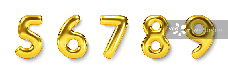 金色数字气球套装图片素材