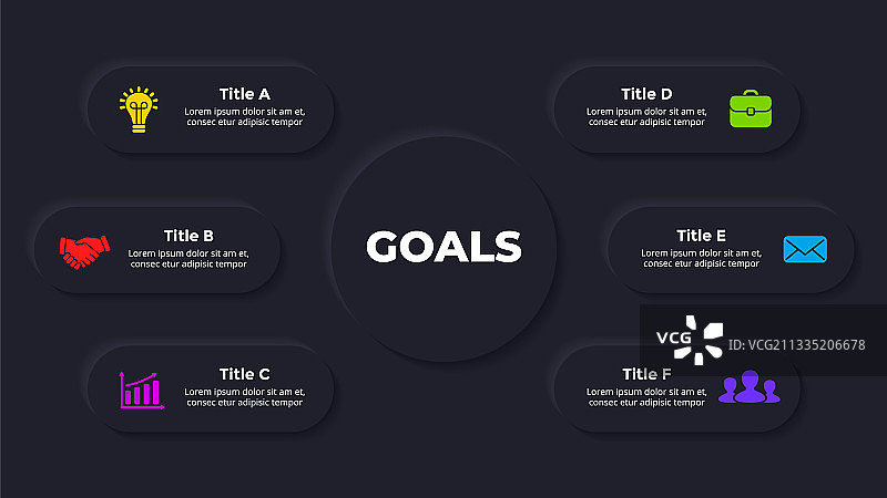 拟态风格深色信息图演示图片素材