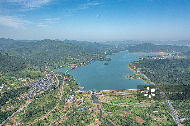 浙江省湖州市长兴县合溪水库图片素材