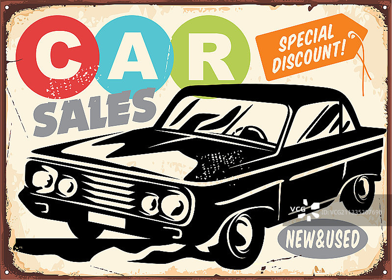 汽车销售复古商业标志图片素材