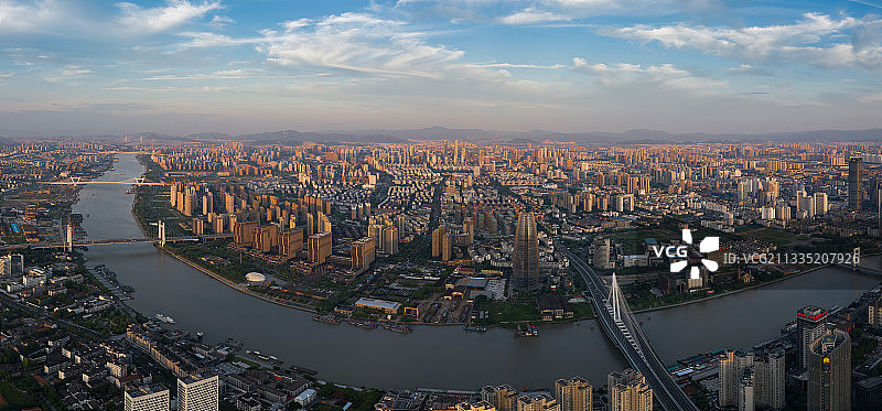 宁波甬江江东全景图片素材