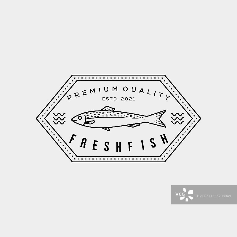 凤尾鱼、鲑鱼、沙丁鱼标志设计图片素材