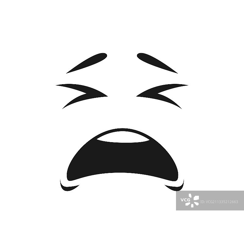 心情不好，孤立的沮丧哭泣表情符号图标图片素材